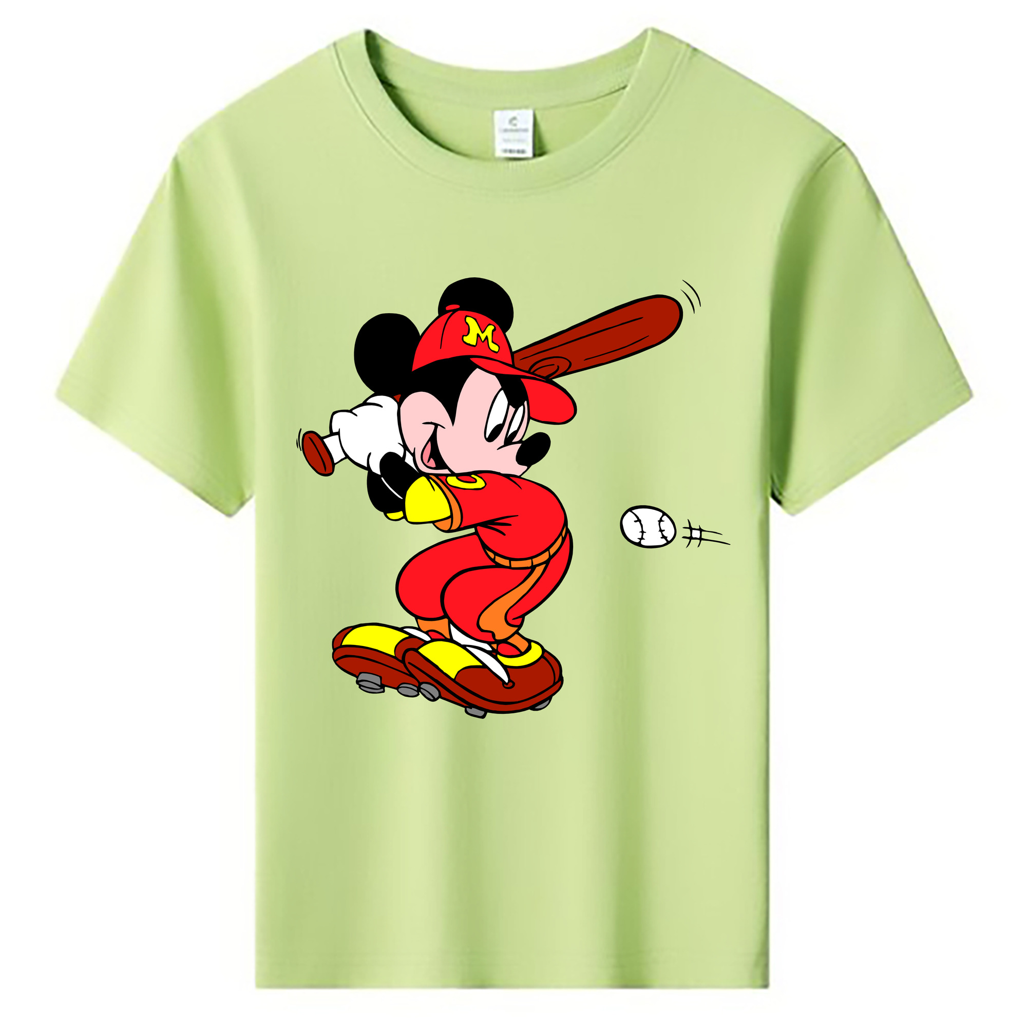 ミッキーマウス Mickey Mouse 綿100％キッズTシャツ（フロントプリント）
